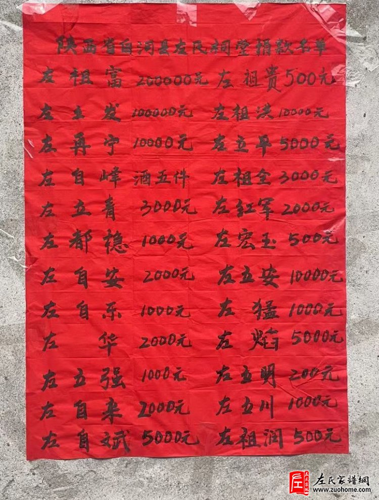 热烈祝贺陕西白河左氏宗祠开工大吉