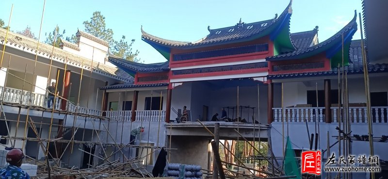 正在建设的长丰左氏宗祠现场