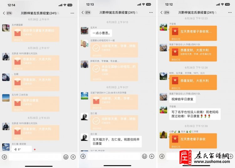 爱心汇聚,共克时艰——四川三台崇经堂左氏为左天贵夫人曾碧芳女士募捐