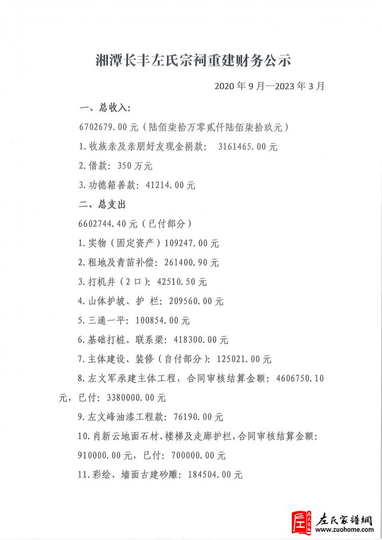 左氏宗祠重建财务公示(7)-1